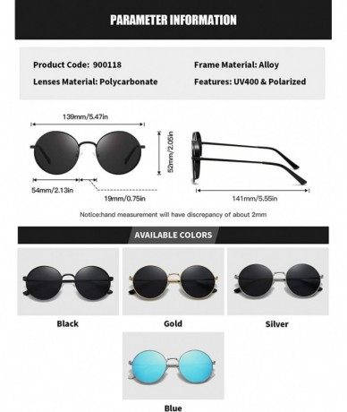 Sport Polarized Sunglasses for Men UV Protection Round Frame for Driving Fishing - Gold - CO18Y9K70XX $15.00