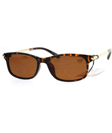 Rectangular Metal Rod Arm Designer Fashion Narrow Rectangular Luxury Sunglasses - Tortoise - CA11YWUOL0V $12.61