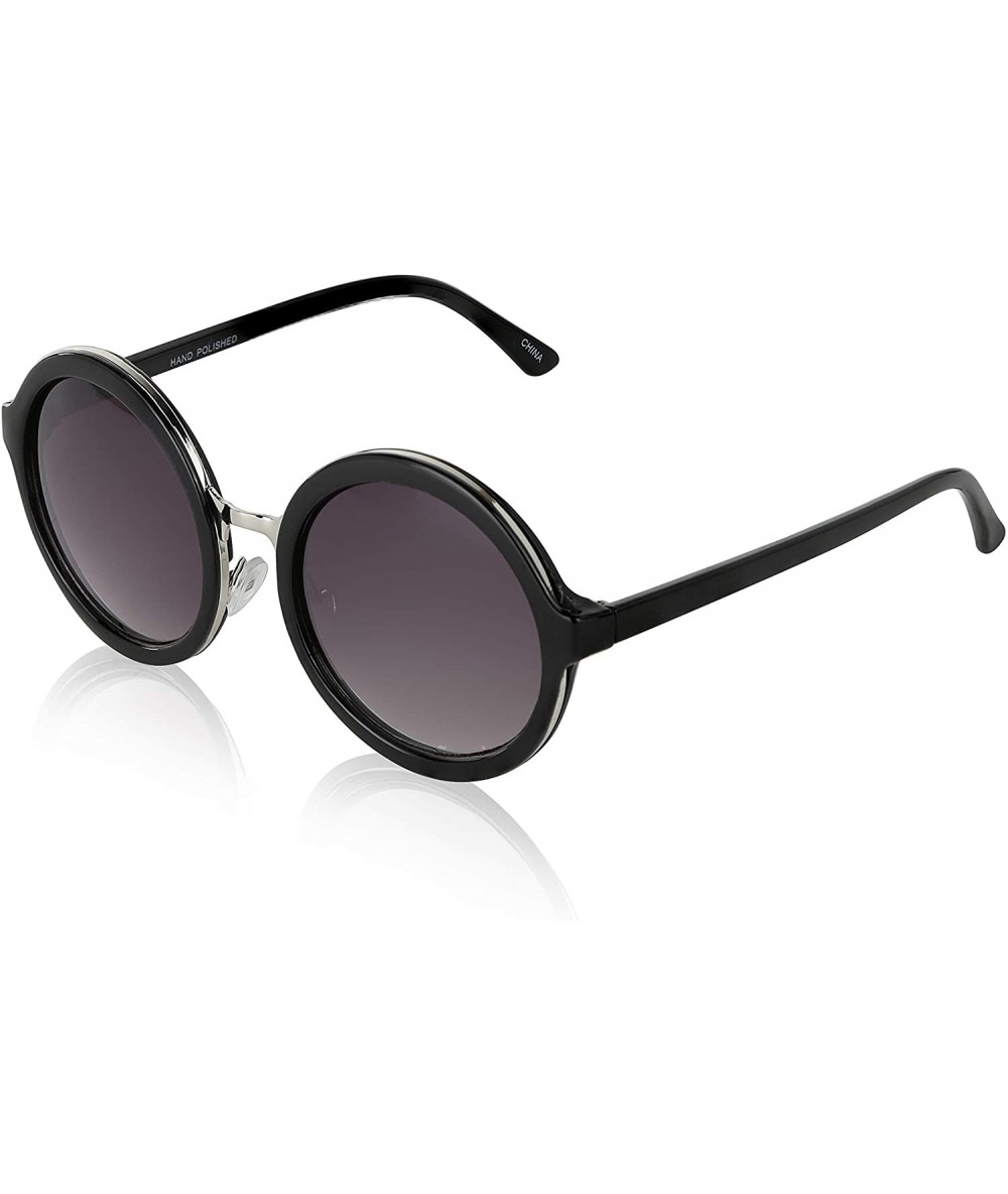 John Lennon Glasses - Small Round Polarized Sunglasses for Women Men Retro  Circle Sun Glasses - Black/Grey - CK192C5INQL