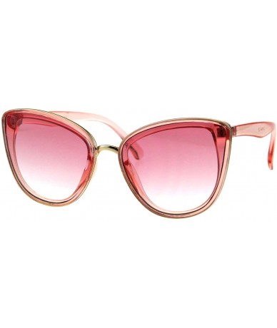Square Womens Chic Double Frame Butterfly Sunglasses Designer Style UV 400 - Pink (Pink) - C418IC90E69 $10.05