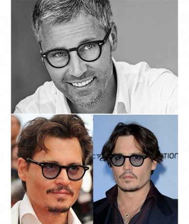 Round Vintage Johnny Depp Round Sunglasses Tint Lens Nerd Colorful Eyewear See Through Film Tony stark Glasses - 2 - C318AK6M...