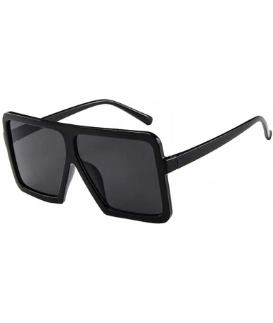 Rectangular Square Oversized Sunglasses-Fashion Oversize Siamese Lens Sunglasses Women Men Succinct Style - Black - CD194GYM3...