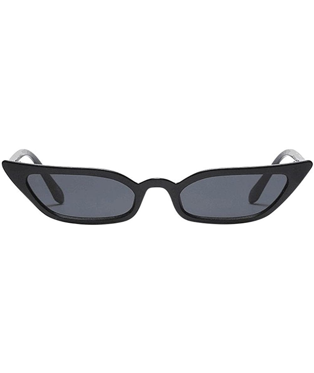 Oversized Lady Cat Eye Polarized Sunglasses Womens Trendy Small Frame UV400 Protection Eyewear - Black - CH18Q48X2QE $16.11