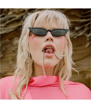 Oversized Lady Cat Eye Polarized Sunglasses Womens Trendy Small Frame UV400 Protection Eyewear - Black - CH18Q48X2QE $16.11
