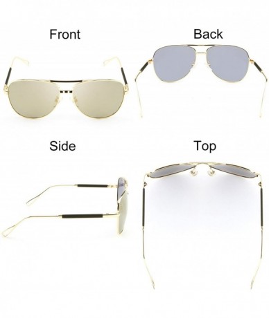 Aviator Aviator Sunglasses - Polarized Sunglasses- Sunglasses - UV 400 - Hw028-gold/Gold Mirror - C4183QS5ZY5 $35.88
