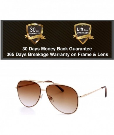 Oversized Classic Metal Frame Oceanic Color Lens Aviator Sunglasses Gift Box - F03-gold - C818Y5C500Z $16.34
