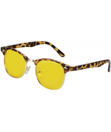 Oval HD Night Vision Polarized Glasses Anti Glare Classic Semi-Rimless Frame Driving Sunglasses For Women&Men - CD18DEE7HGS $...