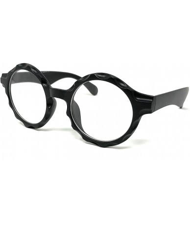 Round Nerd Glasses Classic Fashion Frame Clear Lens Square Round Rectangle - Black Bottlecap Circle- Clear - CB18X4Q5H7Y $19.45