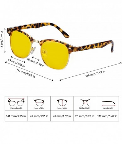 Oval HD Night Vision Polarized Glasses Anti Glare Classic Semi-Rimless Frame Driving Sunglasses For Women&Men - CD18DEE7HGS $...