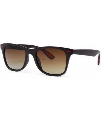 Oversized Retro Polarized Sunglasses Lightweight Casual Sport Classic for Men Women UV400 - Brown Lens/Dark Brown - CR18S6R6W...