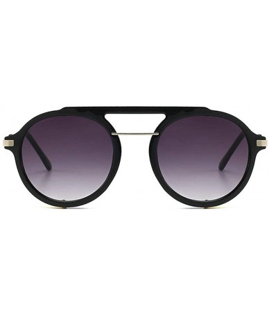 Round Fashion Round frame Lady Brand Designer punk style glasses Vintage men Anti-wind sunglasses UV400 - Yellow - CQ18S899TM...