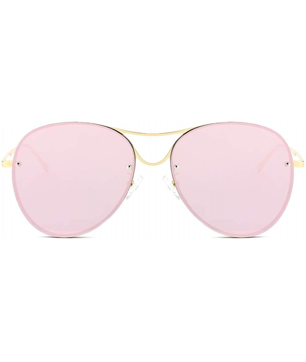 Oversized Oversized Sunglasses for Women UV400 Outdoor Sun Protection Mirroed Glasses-- Pink - CQ18QSW27UW $16.54