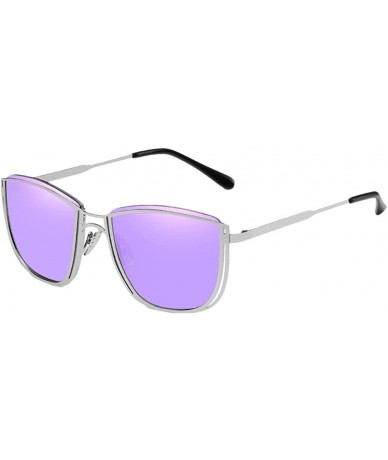 Square Square Retro Outdoor Travel Unisex Sunglasses with Exquisite Metal Frame - Purple - CR18CGON3DC $28.00