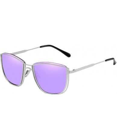 Square Square Retro Outdoor Travel Unisex Sunglasses with Exquisite Metal Frame - Purple - CR18CGON3DC $14.76