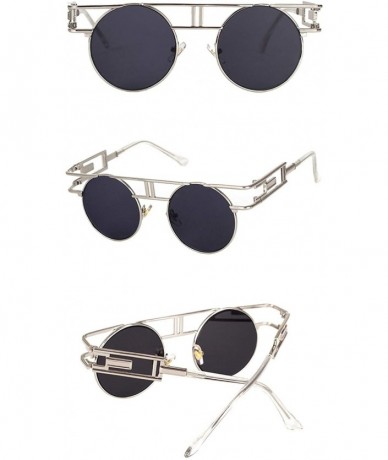 Round Round Sunglasses Men Women Fashion Glasses Retro Frame Vintage Sunglasses - C19 - CY18WYRSO8A $40.01