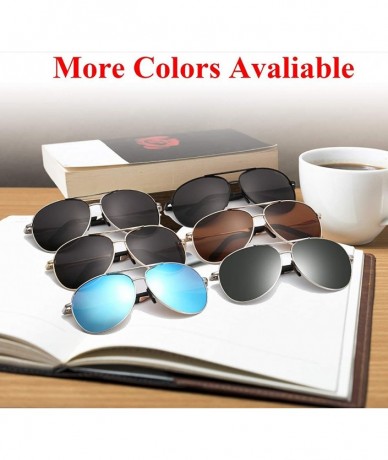 Sport Classic Polarized Aviator Sunglasses for Men Women Metal Frame with Spring Hinges UV 400 Protection - CB18LXWW6IG $12.90