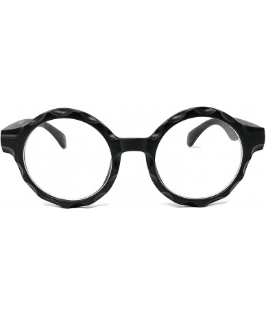 Round Nerd Glasses Classic Fashion Frame Clear Lens Square Round Rectangle - Black Bottlecap Circle- Clear - CB18X4Q5H7Y $18.25