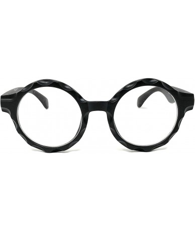 Round Nerd Glasses Classic Fashion Frame Clear Lens Square Round Rectangle - Black Bottlecap Circle- Clear - CB18X4Q5H7Y $11.28