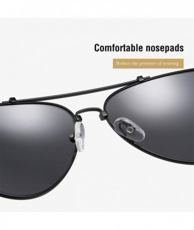 Aviator Unisex Aviator Polarized Sunglasses for Men Women UV400 Protection 8061 - Blue - CR195UMH2ME $10.40