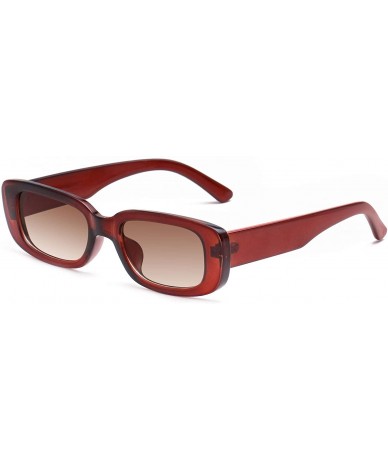 Square Retro Rectangle Sunglasses Women and Men Vintage Small Square Sun Glasses UV Protection Glasse - CJ19009ZI8Y $18.83