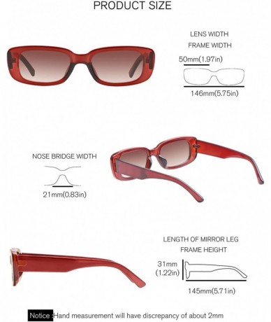 Square Retro Rectangle Sunglasses Women and Men Vintage Small Square Sun Glasses UV Protection Glasse - CJ19009ZI8Y $20.66