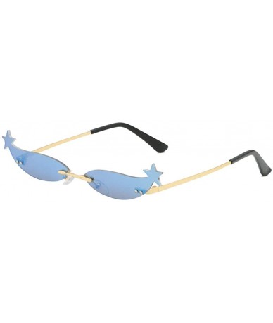 Square Designer Rimless Cat Eye Sunglasses Sunglasses Metal Frameless Narrow Sunglasses Fashion Women Eyewear - 4 - C518Y48Z5...