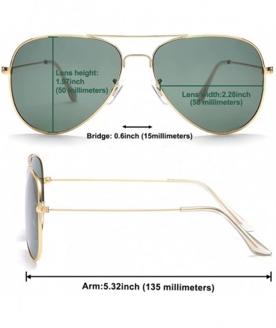 Oversized Polarized Aviator Sunglasses for Men and Women Metal Classic Mens Sunglasses Driving Sun Glasses - CD18G96CR0W $10.27