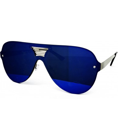 Oversized 528 Oversize XL Wraparound One Piece Rimless Shield Designer Futuristic Flat Top Sunglasses - C918209K05W $29.25