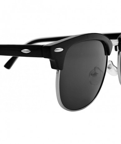 Sport Sunglasses Classic Small Round Metal Frame for Women Men - Black-1 - C1199KUL2M6 $17.56