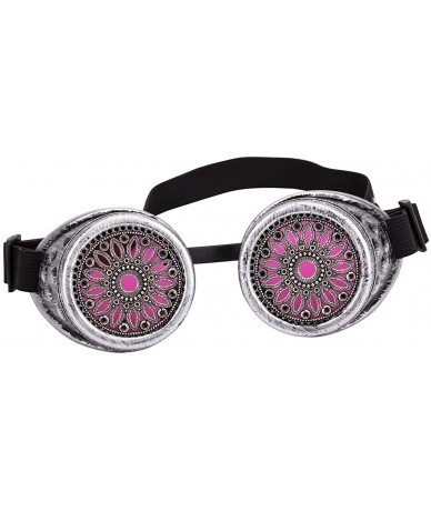 Goggle Vintage Steampunk Goggles Retro Spikes Glasses Rave Cosplay Halloween - Silver1 - CE18HT4LO8R $17.58