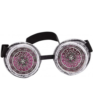 Goggle Vintage Steampunk Goggles Retro Spikes Glasses Rave Cosplay Halloween - Silver1 - CE18HT4LO8R $7.74