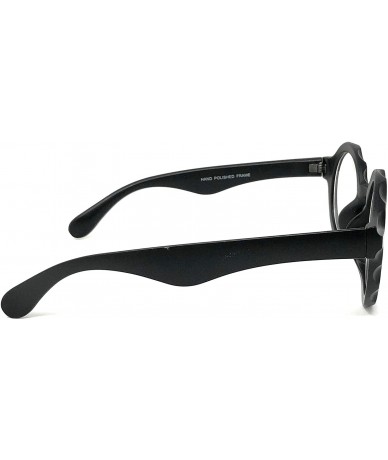 Round Nerd Glasses Classic Fashion Frame Clear Lens Square Round Rectangle - Black Bottlecap Circle- Clear - CB18X4Q5H7Y $18.25