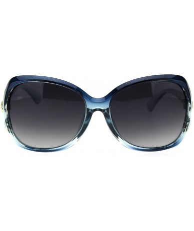 Butterfly Polarized Lens Womens Fox Tail Rhinestone Butterfly Plastic Sunglasses - Blue Smoke - CP18TIXCEE6 $12.91