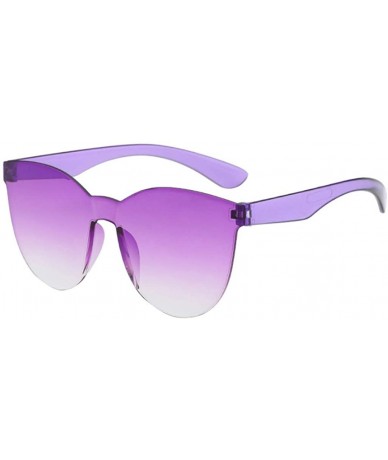 Rimless Fashion Jelly Design Style Sunglasses Sexy Retro Sunglasses Resin Lens Sunglasses - Unisex - Purple - CU199Y3020T $28.37