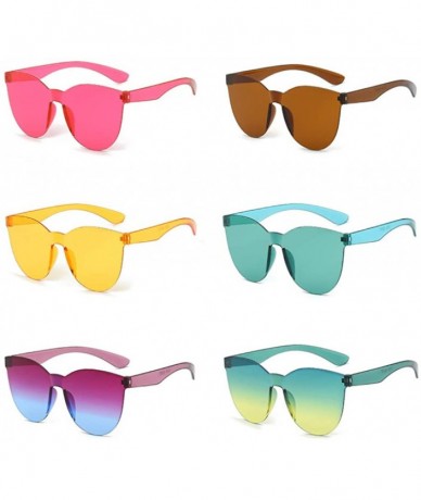 Rimless Fashion Jelly Design Style Sunglasses Sexy Retro Sunglasses Resin Lens Sunglasses - Unisex - Purple - CU199Y3020T $13.21