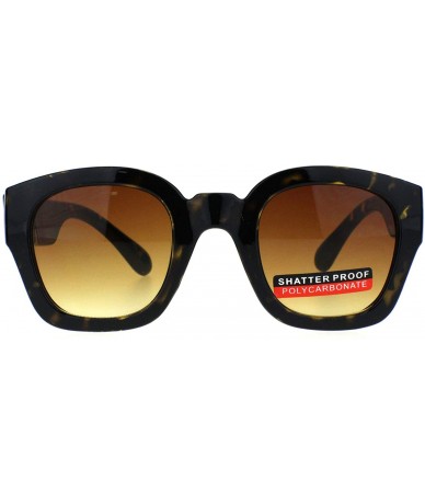Rectangular Mens Thick Vintage Plastic Nerdy Hipster Retro Sunglasses - Tortoise Brown - CU18QLGAAXG $11.11