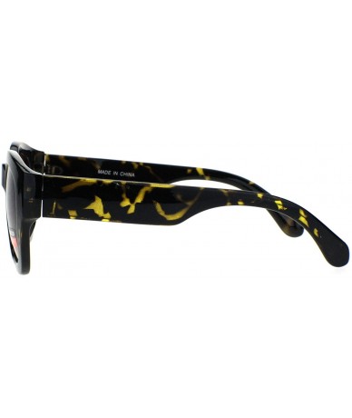 Rectangular Mens Thick Vintage Plastic Nerdy Hipster Retro Sunglasses - Tortoise Brown - CU18QLGAAXG $11.11