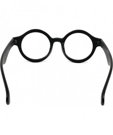 Round Nerd Glasses Classic Fashion Frame Clear Lens Square Round Rectangle - Black Bottlecap Circle- Clear - CB18X4Q5H7Y $18.25