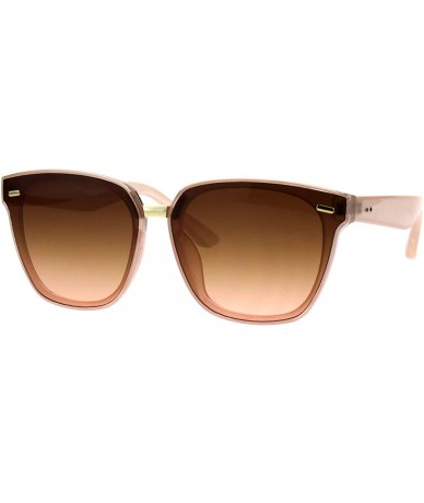 Rectangular Mens Panel Lens Horn Rim Plastic Hipster Sunglasses - Pink Brown - C218E6MM72H $8.08
