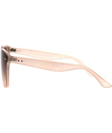 Rectangular Mens Panel Lens Horn Rim Plastic Hipster Sunglasses - Pink Brown - C218E6MM72H $8.08