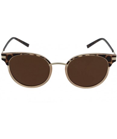 Sport Polarized Sunglasses F-4310 Fashion Retro Round Two-tone Sunglasses - UV Protection - Brown Tortoise - C818KWT6T99 $31.90