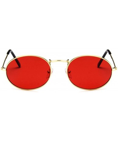 Oval Retro Oval Sunglasses Women Luxury Er Vintage Small Black Red Yellow Shades Sun Glasses FeOculos UV400 - C5199CMSQQN $21.87