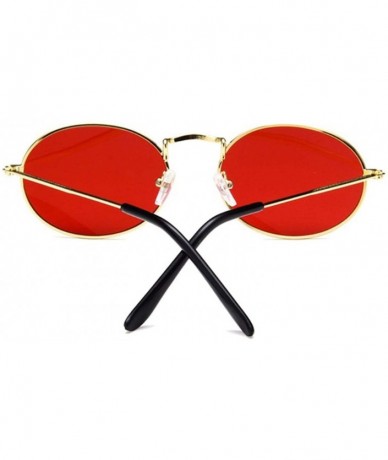 Oval Retro Oval Sunglasses Women Luxury Er Vintage Small Black Red Yellow Shades Sun Glasses FeOculos UV400 - C5199CMSQQN $21.87