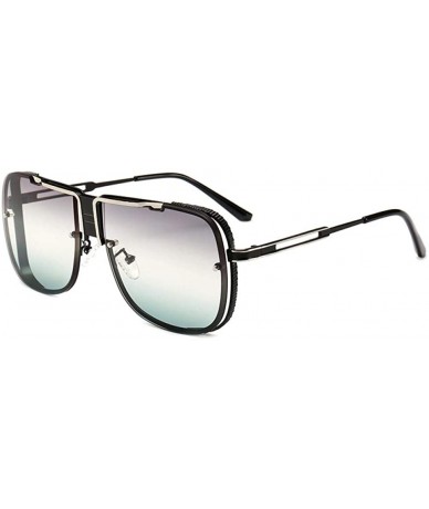 Rectangular Pilot men's sunglasses are modern and retro - C4 Progressive Dark Green - CA18W54E3LQ $35.06