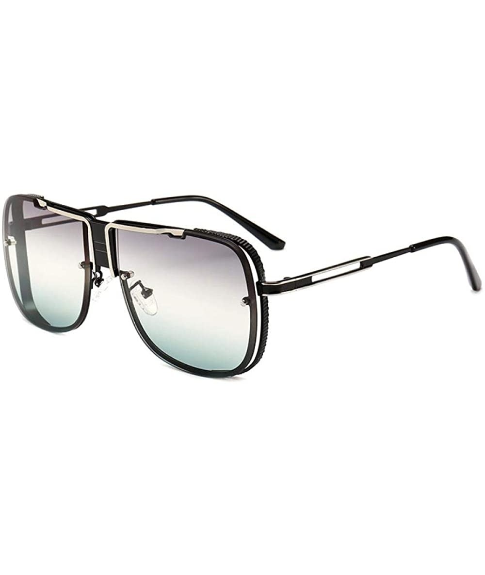 Rectangular Pilot men's sunglasses are modern and retro - C4 Progressive Dark Green - CA18W54E3LQ $14.85