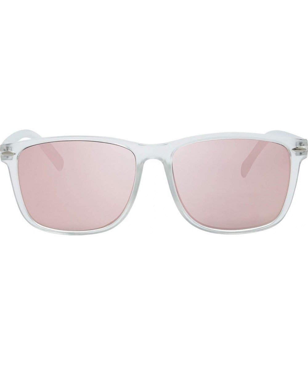 Square Flat Mirrored Reflective Color Lens 80's Retro Classic Trendy Stylish Sunglasses - Gift Box Package - C918UZSS5OO $27.66