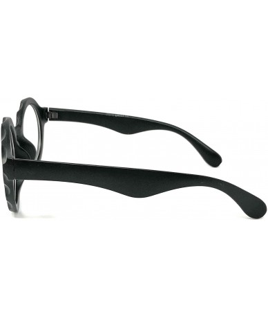 Round Nerd Glasses Classic Fashion Frame Clear Lens Square Round Rectangle - Black Bottlecap Circle- Clear - CB18X4Q5H7Y $18.25