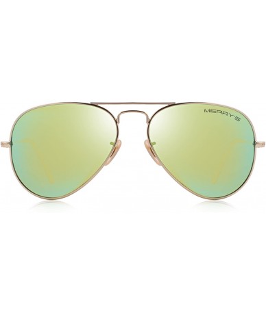 Aviator Classic Men Polarized sunglass Pilot Sunglasses for Women 58mm S8025 - Gold&gold - CZ18DMKDZ64 $14.14