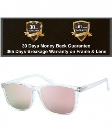 Square Flat Mirrored Reflective Color Lens 80's Retro Classic Trendy Stylish Sunglasses - Gift Box Package - C918UZSS5OO $27.66