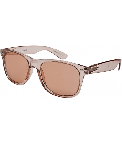 Oval Classic Horn Rimmed Flat Mirrored Lens w/Spring Hinge 55401AS-CR - Clear Brown - CN185KLM9YQ $8.21